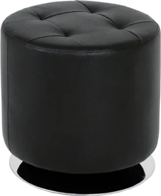 Produktbild von HAKU Möbel Hocker chrom-schwarz - Maße: H 40 cm x Ø 40 cm; 30580