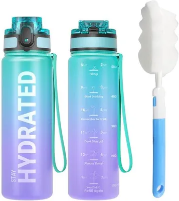 Image de Lot de gourdes de sport légères, gourde de sport pour le vélo, le camping, le yoga, la salle de sport (1 gourde), 1 L/500 ml/750 ml, Tritan, sans BPA