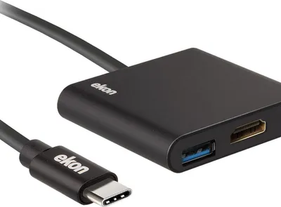 Zdjęcie produktu dla Ekon ECITTYCUSBHDMITY, USB Type-C, HDMI, USB 2.0, USB Type-C, Czarny, 80 g, 1 szt., 153 mm