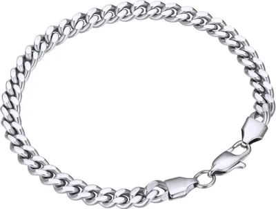 Image de VEXXS 6mm plaqué or bracelet pour hommes Cuban chaîne blindée or 18 carats argent 19.05cm