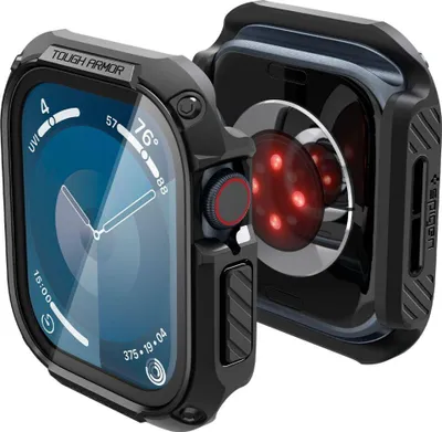 Zdjęcie produktu dla Etui Spigen Tough Armor z Szkem 9H DO Apple Watch 10 (46 mm) Czarne