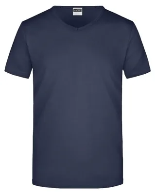 Produktbild von James and Nicholson - T-Shirt V-Ausschnitt für Herren LT2493 (S) (Marineblau)