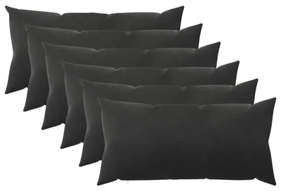 Image de vidaXL, housses de coussin, 6 pièces, HEERLEN, noir, 40 x 80 cm, velours