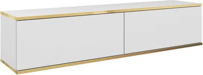 Image de Buffet TV Rodi - Armoire TV 135 cm, Salon, PUSH TO OPEN, Meuble TV avec 2 abattants (Blanc)