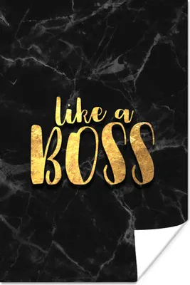Produktbild von MuchoWow® Poster Zitat - Chef - Gold - Marmor 80x120 cm - Papierdruck