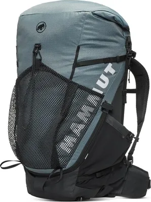 Ducan Spine 50-60 Wanderrucksack von Mammut; grau mit Netzseitentasche; ideal für Outdoor-Aktivitäten.