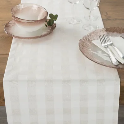 Zdjęcie produktu dla Świąteczny obrus do dekoracji stołu FlanoSH 3 szampan 40x140