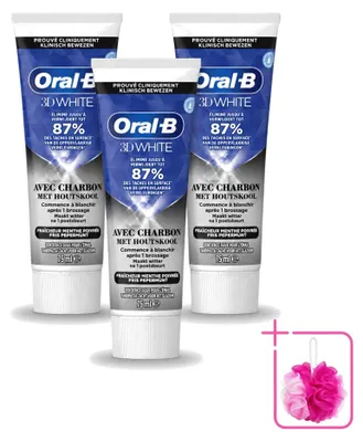 Produktbild von 3 x Oral-B 3D White Houtskool Tandpasta - Whitening und Tiefenreinigung - 75 ml - Sparpackung - 3 Stücke