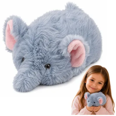 Produktbild von Plüschelefant Maskottchen Kuscheltier Weich Klein Grau 18 cm