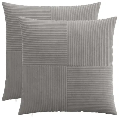 Immagine prodotto di vidaXL, 2 federe per cuscini, modello ALMELO, grigio chiaro, 55 x 55 cm, materiale: corda