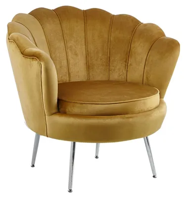 Produktbild von Eleganter Sessel THIAGO – gelb / silberne Beine