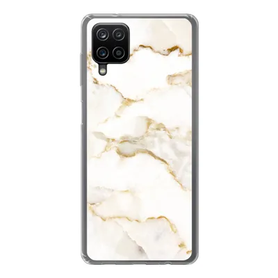 Produktbild von MuchoWow® Handyhülle Schutzhülle Hülle für Samsung Galaxy A12 Marmor - Limette - Gold - Luxus - Marmoroptik - Weiß Silikon Softcase Handy Hülle - Bild