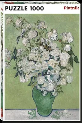 Zdjęcie produktu dla van Gogh - Zielony wazon z białymi różami