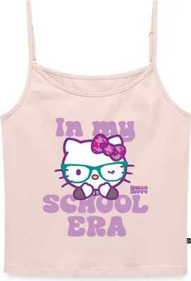 Produktbild von Spreadshirt Hello Kitty Schulkind In My School Era Frauen Premium Organic Top mit Spaghettiträgern, L, Puderrosa