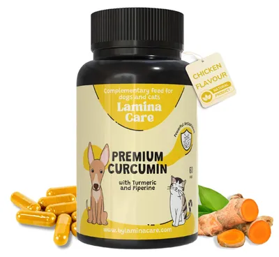 Imagen del producto de Suplemento alimenticio antiinflamatorio con cúrcuma y piperina, 250 g, para perros y gatos