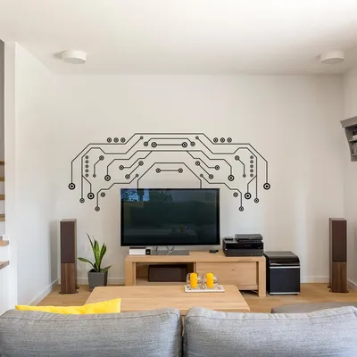 Zdjęcie produktu dla Naklejka ścienna Decords – dekoracyjne linie do salonu, 340 x 137 cm