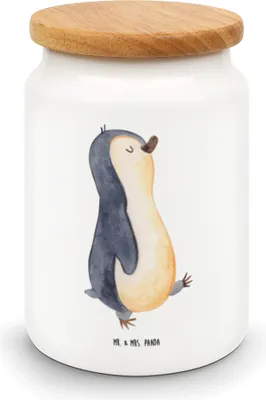 Produktbild von Mr. & Mrs. Panda Dose Pinguin marschieren - Weiß - Geschenk, Familie, behälter, Keksdose, Pinguine, Stolz, Bruder, aufbewahrungsbehälter, bonbondose, Kaffeedose