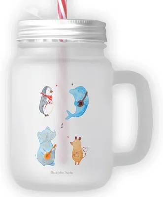 Produktbild von Mr. & Mrs. Panda Glas Mit Henkel Big Band - Transparent - Geschenk, Elefant, Trinkglas, Mason Jar, Hund, Maus, Gitarre, Strohhalm, Cocktailglas, Musik, Lustige Sprüche