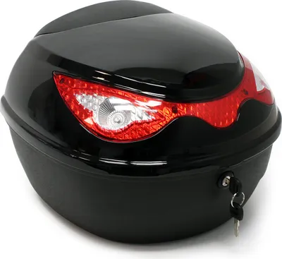 Produktbild von Wiltec Top Case 380x400x300 mm, 22 L, schwarz, für Roller, Motorrad, Quad, Helmkoffer, Rollerkoffer, Motorradkoffer abschließbar