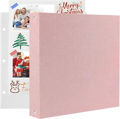 Produktbild von AIOR Fotoalbum Scrapbook 22 x 22 cm mit 20 Fächern, Fotoalben mit Leineneinband zum Gestalten und Einfügen von Fotos, Fotobuch mit 40 Seiten für Gebur