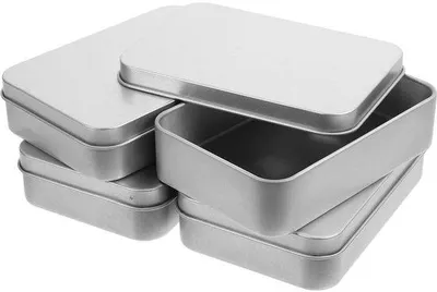 Productafbeelding van Container Set van 4 - Metalen Opslagdozen met Hinge