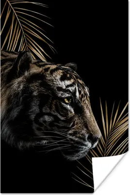 Produktbild von MuchoWow® Poster Tiger - Seitenansicht - Pflanzen 20x30 cm - Papierdruck