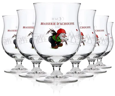 Produktbild von 6x Brasserie D'Achouffe Bier Glas Tastingglas Empfangsglas 0,12l Pokal "Zwerg"