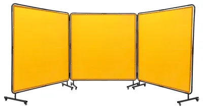 Productafbeelding van Lasgordijn - Lasscherm - Veiligheidsscherm - Lasgordijnwand - Lasafscherming - 3 Panelen 1,8x1,8 m