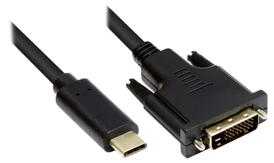 Produktbild von Alcasa GC-M0110 Videokabel-Adapter 2 m USB Typ-C DVI-D Schwarz (GC-M0110)