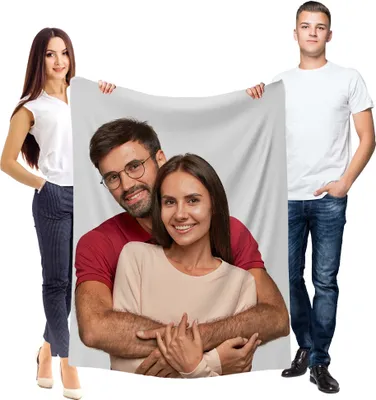 Produktbild von Ferocity Personalisierte Foto Decke mit Eigenem Einen Foto 120x150 CM Sofadecke; Super Weiche Extra Gemütliche Kuscheldecke für die Familie Freunde Geschwister Lustiges Geschenk;  Fullprint [081]