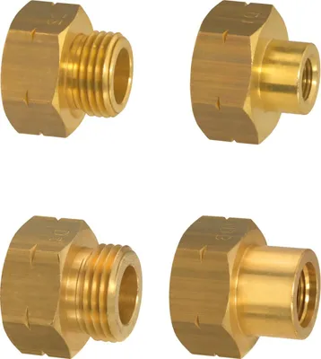 Productafbeelding van Füll-Set Flaschen - Gasadapter Set - Flaschen Vullen - Genummerde Adapters - Set D1-D4 - Goud