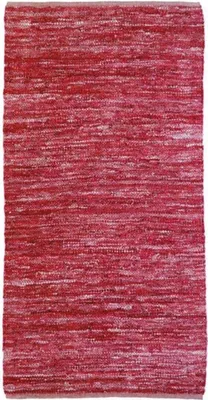 Produktbild von Teppich aus geflochtenem Burgunderleder, 60x120 cm