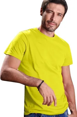 Produktbild von Herren-Baumwoll-T-Shirt, einfarbig, 100% Baumwolle, 160 g/m2, Farbe zitronengelb, Größe M