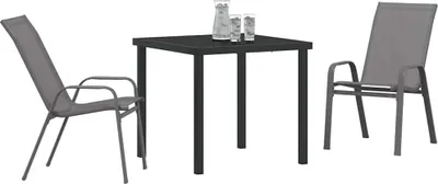 Produktbild von vidaXL Garten Essgruppe 3 stk. Grau und Schwarz