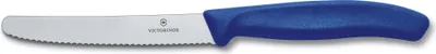 Produktbild von VICTORINOX Gemüsemesser Swiss Classic silber, blau glatt, Klinge: 11,0 cm