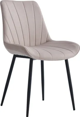 Produktbild von VIKING Polsterstuhl mit Metallbeine, Alice, Samt, Beige+ schwarze Beine