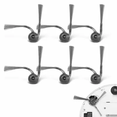6 Seitenbürsten für Roborock, Anti-Klitt, Nylon, grau