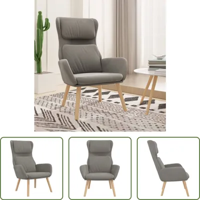 Produktbild von The Living Store Relaxsessel Hellgrau Samt
