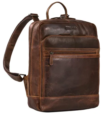 Image de Sac à dos de voyage élégant en cuir, conçu pour les ordinateurs portables jusqu'à 15,6 pouces