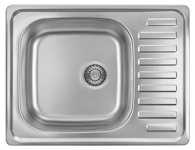 Immagine prodotto di Lavello da appoggio in acciaio inossidabile Ausmann Basic con sgocciolatoio reversibile, 64x48 cm, sifone incluso 1208956968