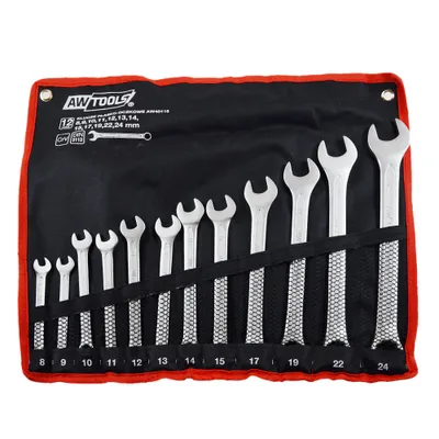 Image de Awtools clés à molette 12 pièces 8,9,10,11,12,13,14,15,17,19,22,24mm