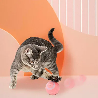 Produktbild von LED-Katzenspielzeug, 360° interaktiver Ball, USB-Ladung, intelligenter Spielmodus