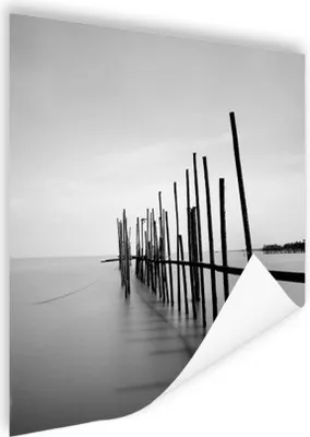 Produktbild von MuchoWow® Poster Foto eines Holzstegs in ruhigem Wasser 50x50 cm - Wohnzimmerdekoration