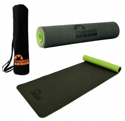 Trainingsmatte Majestic Yoga 183x61x0,6 cm grün TPE rutschfeste Tasche