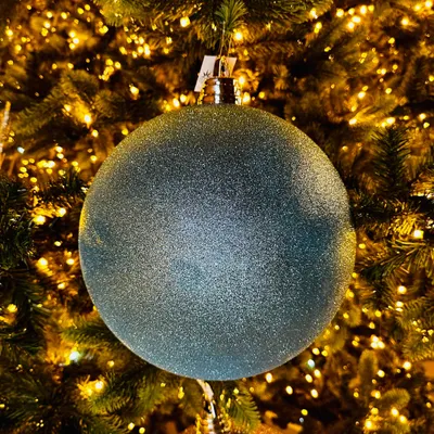 Produktbild von Plastikkugel, Durchmesser 20 cm, hellblau, Glitzer