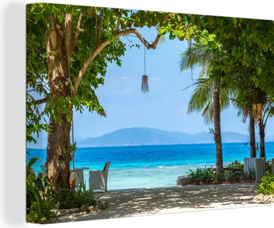Zdjęcie produktu dla OneMillionCanvasses® - Obraz na płótnie - Fototapeta na płótnie - Tropikalny - Plaża - Morze - 150x100cm - Fotografia na płótnie - obraz
