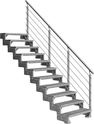 Produktbild von Dolle Außentreppe Gardentop 198-242cm Geschosshöhe mit Gitterrost 100cm breit mit Prova-Geländer