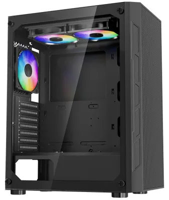 Produktbild von PC-Gaming-Gehäuse, Midi-Tower – 3x 120-mm-ARGB-Lüfter – Kompatibel mit ATX, M-ATX, ITX