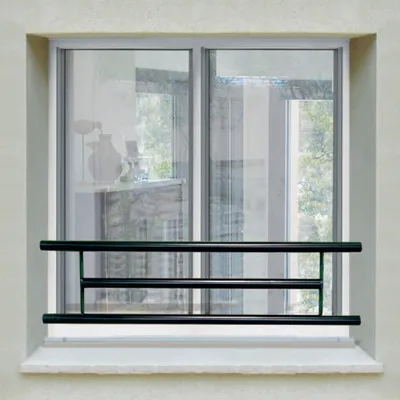 Image de Barre d’appui 3 lisses pour fenêtre 185 cm (cote tableau) – Acier rond d40 mm – Prépeinte noir – Fixation par Scellement