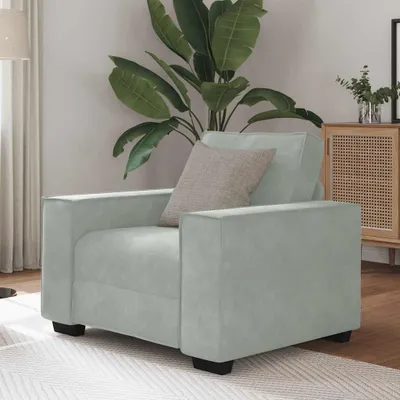 Produktbild von Möbel Sessel Hellgrau 60 cm Samt - Klassische Sofas 4105000